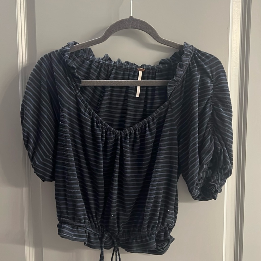 Free People - Striped Black Top - Small